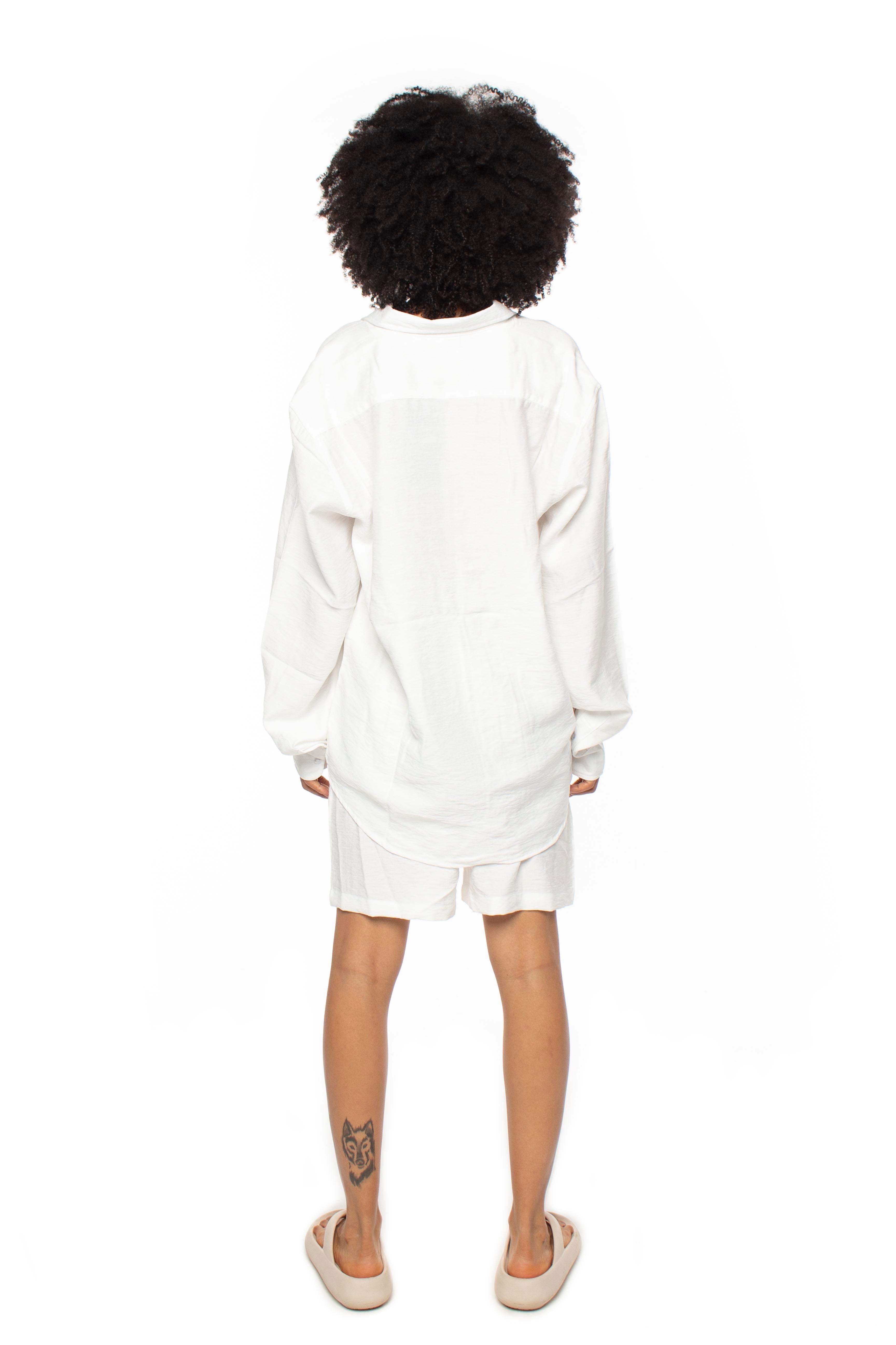 White Oversized Linen Shirt V2
