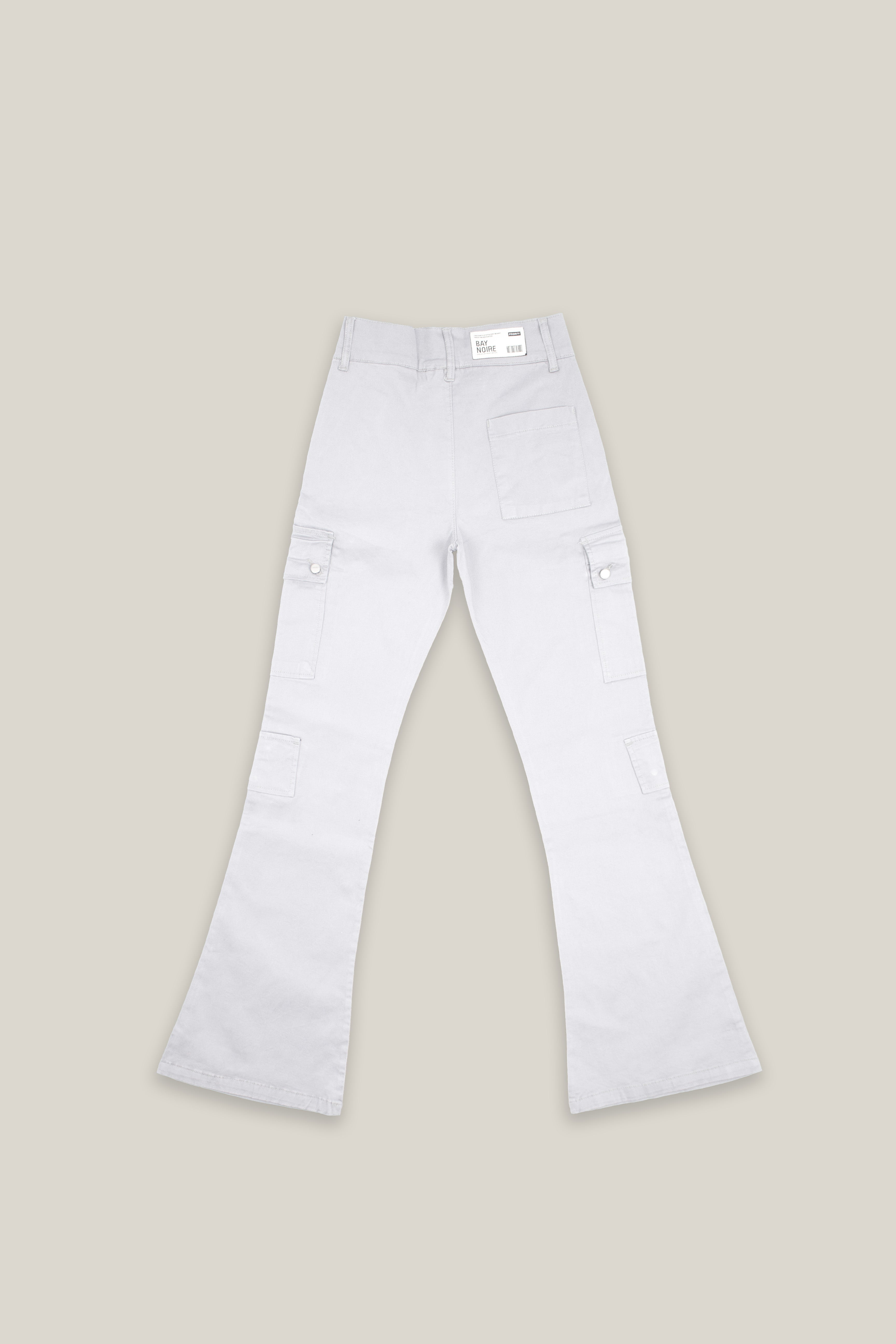 White Wide Leg Cargo Pants