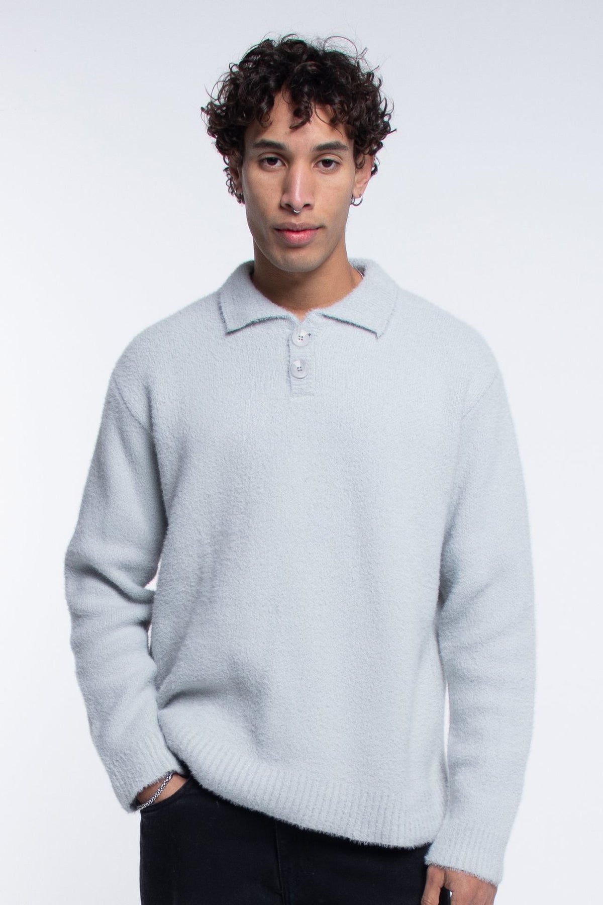 Grey Faux Fur Sweater