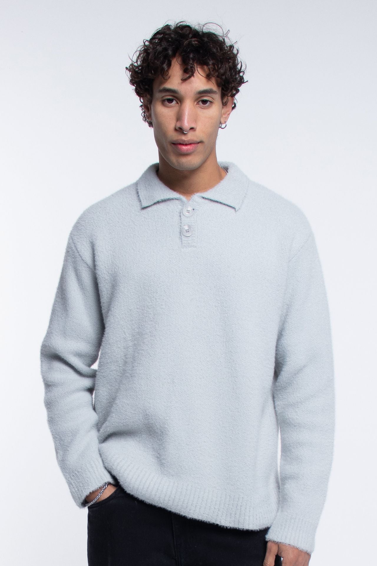 Grey Faux Fur Sweater