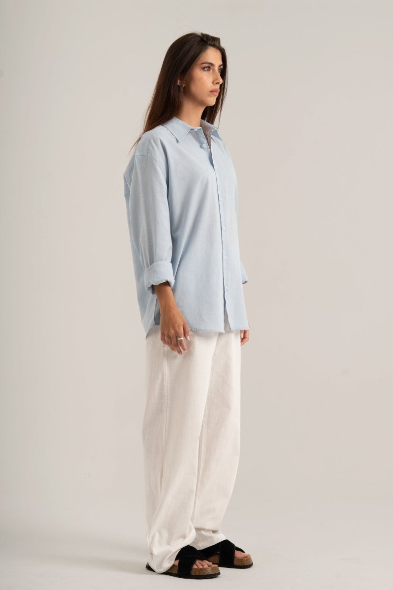 Baby Blue C - Linen Shirt - Baynoire