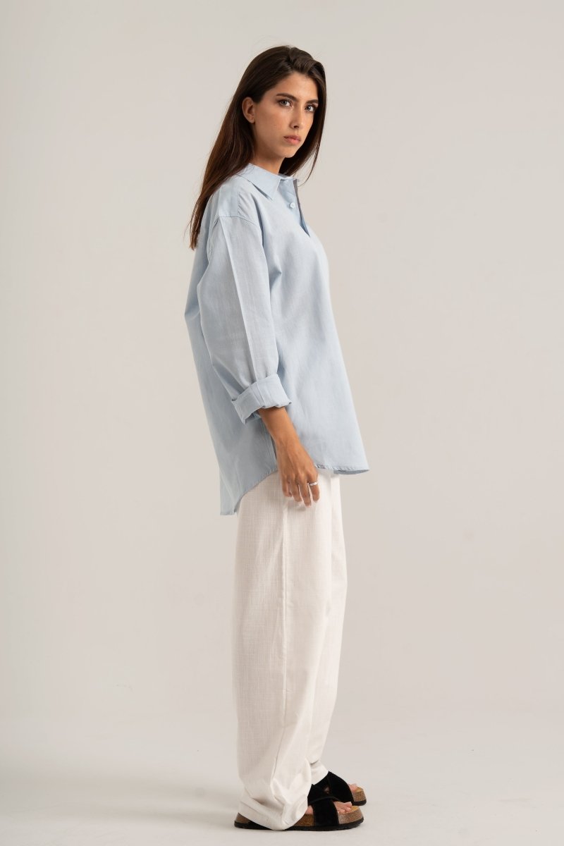 Baby Blue C - Linen Shirt - Baynoire