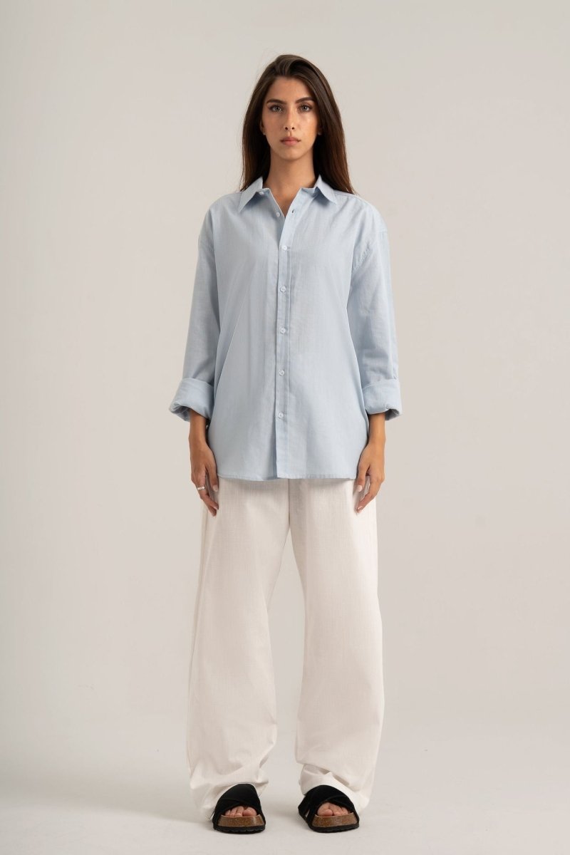 Baby Blue C - Linen Shirt - Baynoire