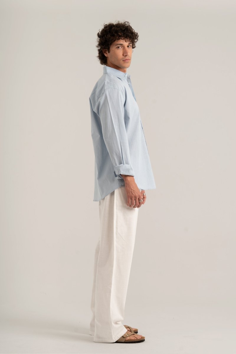 Baby Blue C - Linen Shirt - Baynoire