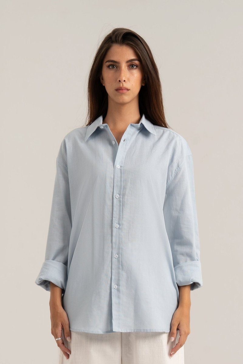 Baby Blue C - Linen Shirt - Baynoire
