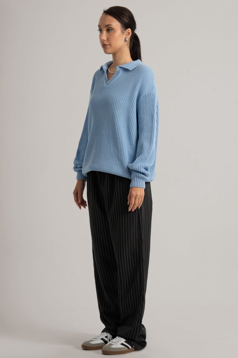 Baby Blue Collar II Sweater - Baynoire
