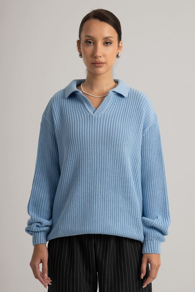 Baby Blue Collar II Sweater - Baynoire