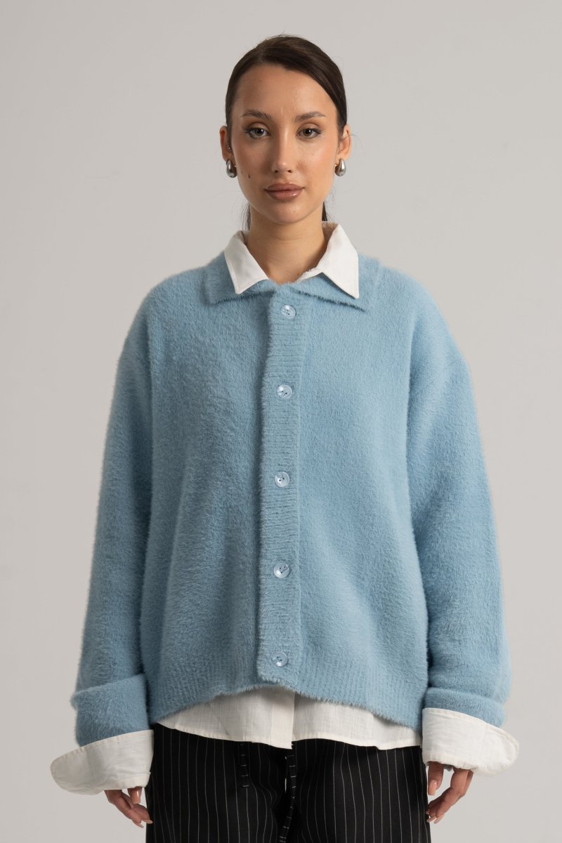 Baby Blue Faux Fur II Jacket - Baynoire
