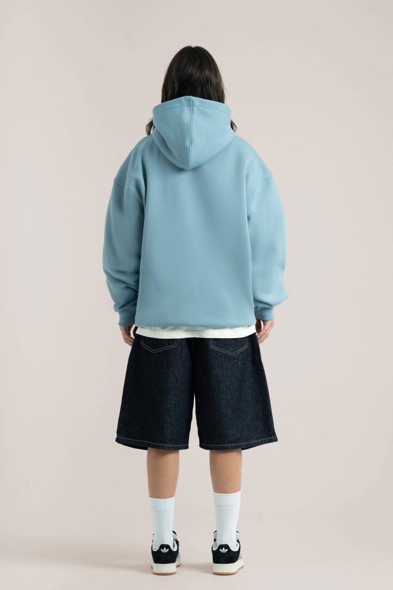 Baby Blue Logo II PL Oversized Hoodie - Baynoire