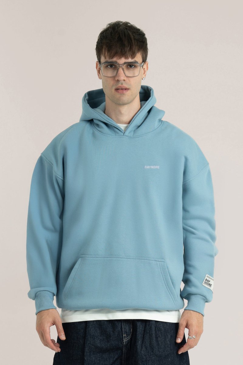 Baby Blue Logo II PL Oversized Hoodie - Baynoire