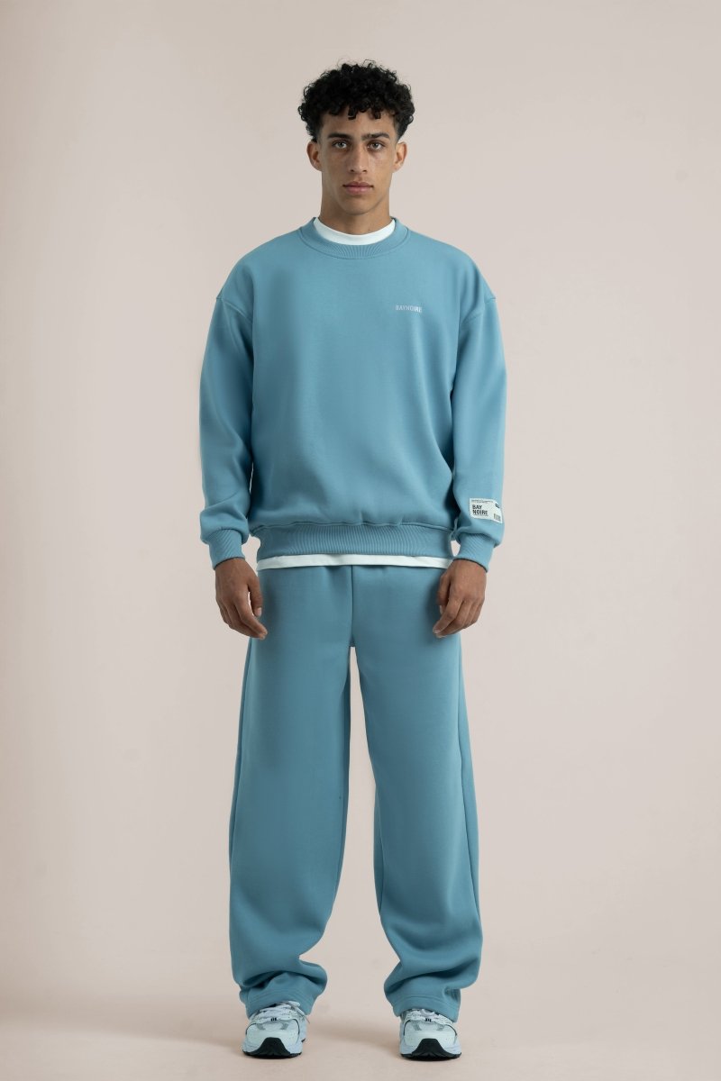 Baby Blue Logo II PL Oversized Sweatshirt - Baynoire