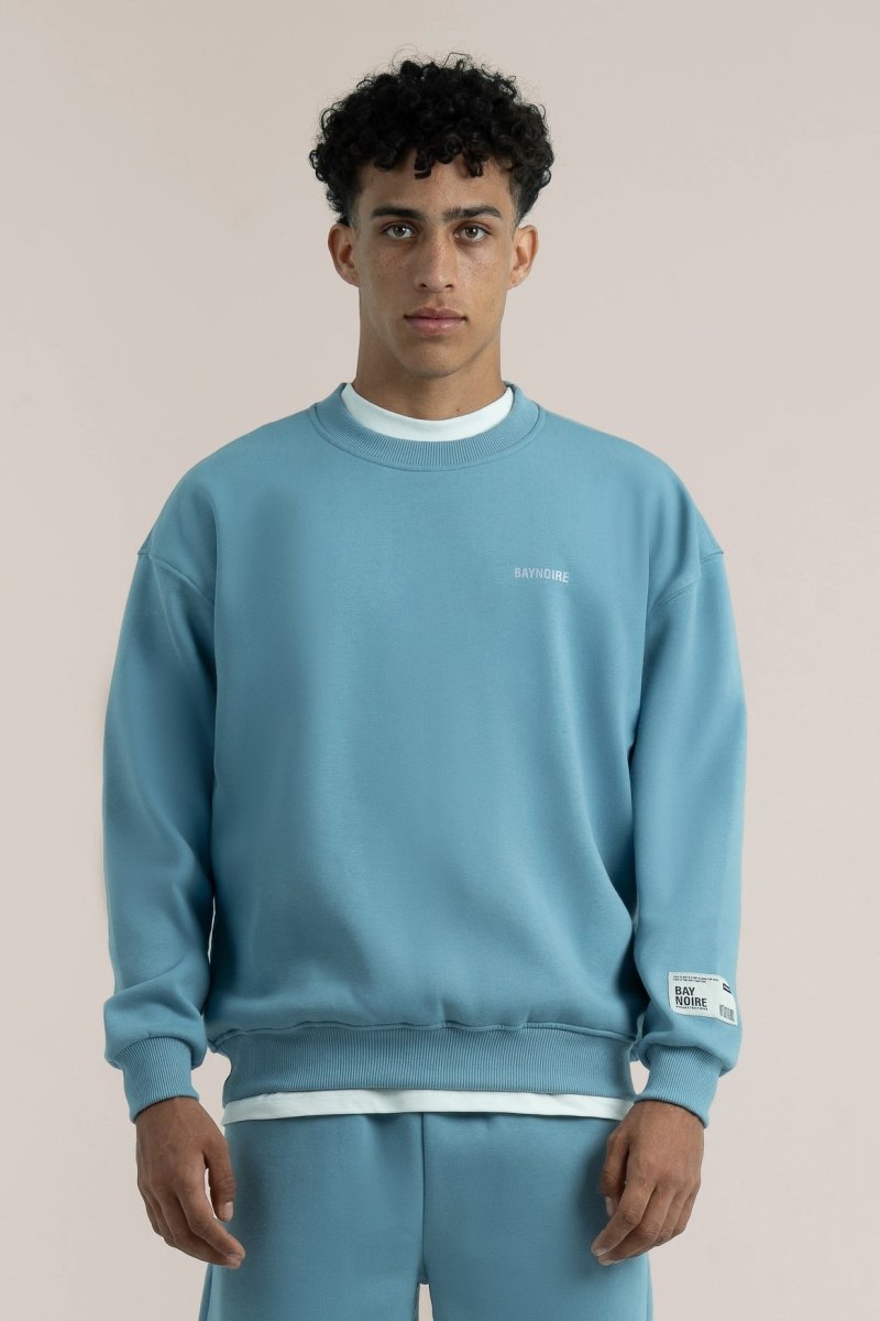 Baby Blue Logo II PL Oversized Sweatshirt - Baynoire