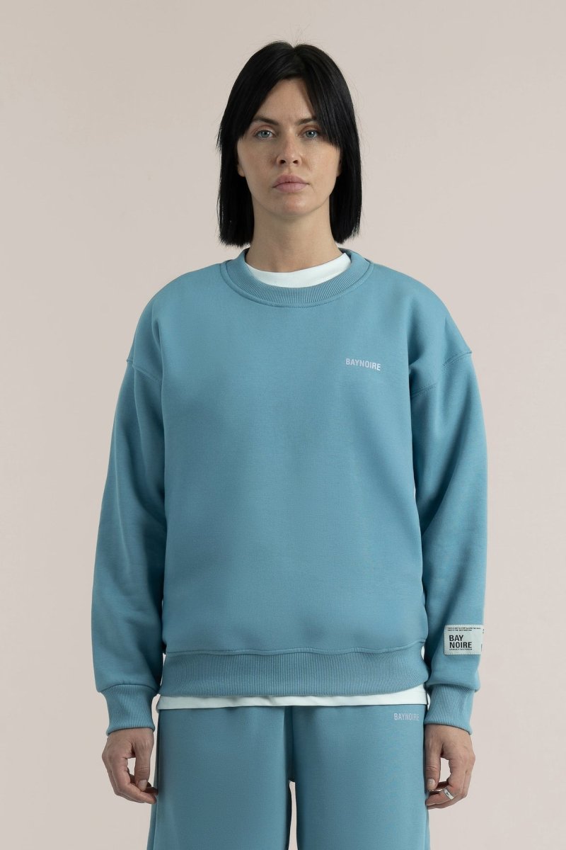 Baby Blue Logo II PL Oversized Sweatshirt - Baynoire