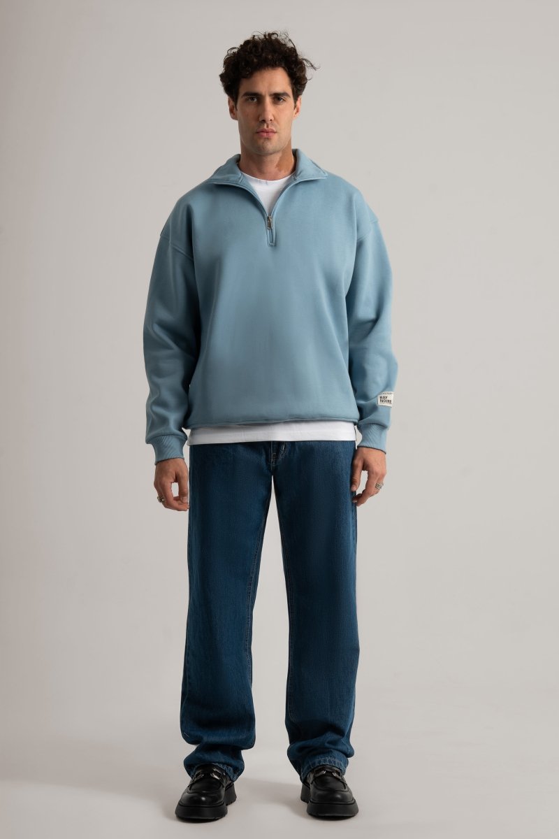 Baby Blue Q - Zipper Sweatshirt V3 - Baynoire
