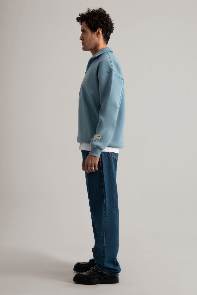 Baby Blue Q - Zipper Sweatshirt V3 - Baynoire