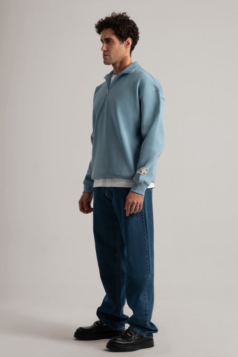 Baby Blue Q - Zipper Sweatshirt V3 - Baynoire