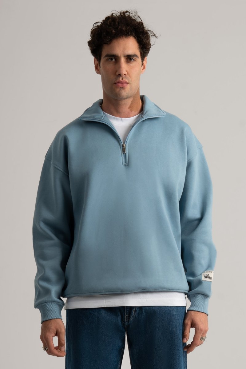 Baby Blue Q - Zipper Sweatshirt V3 - Baynoire