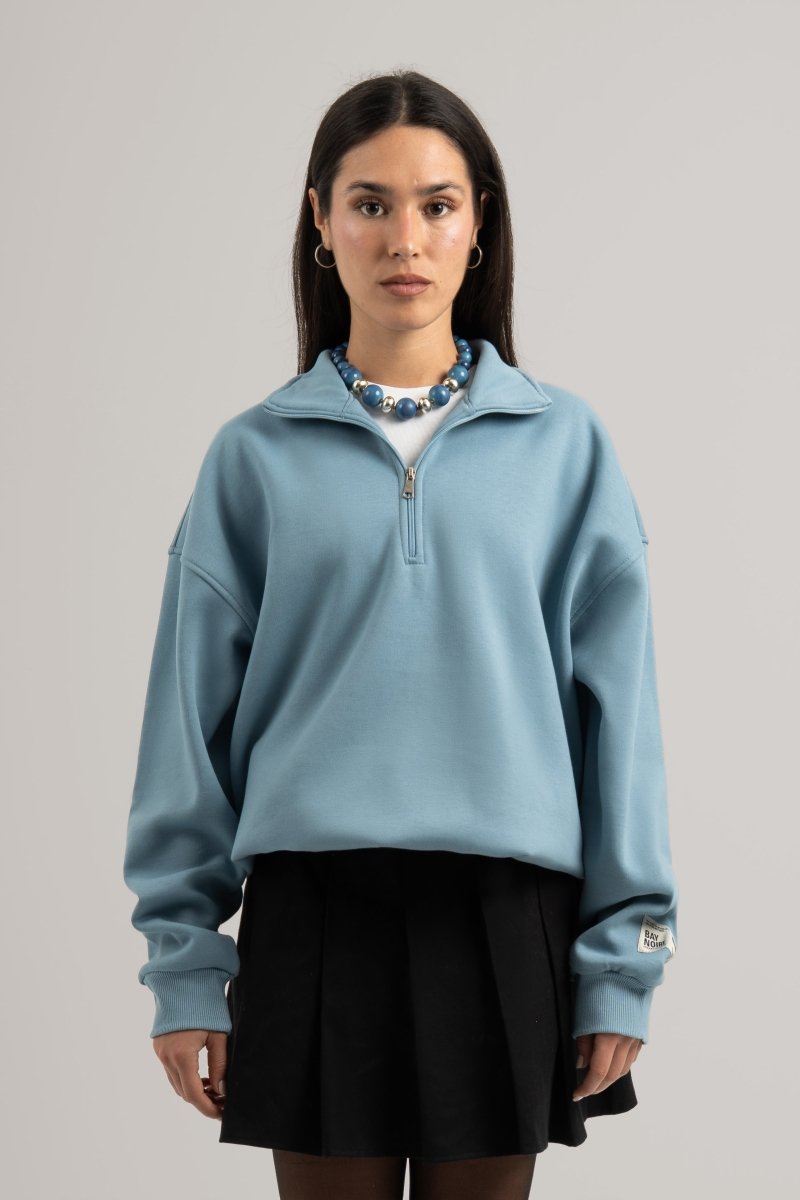 Baby Blue Q - Zipper Sweatshirt V3 - Baynoire