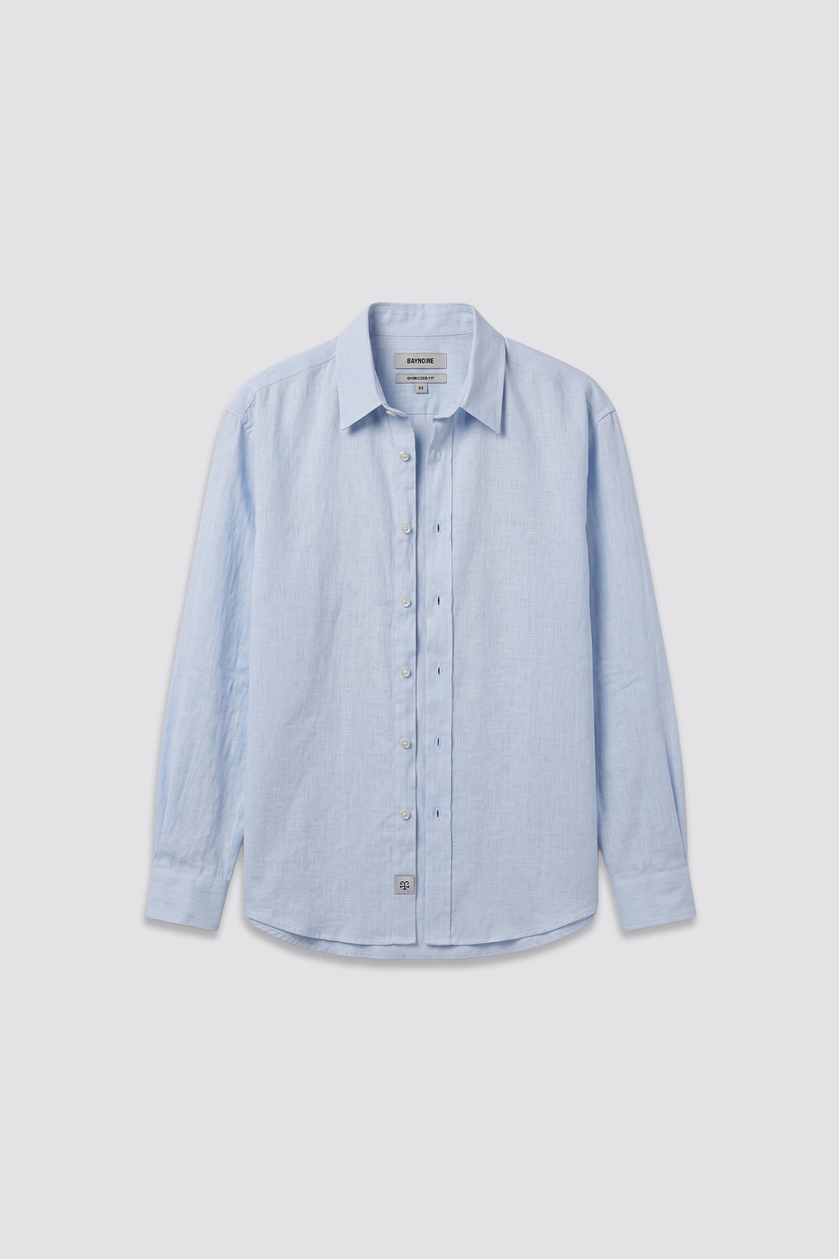 03C Oversized Linen Baby Blue Shirt