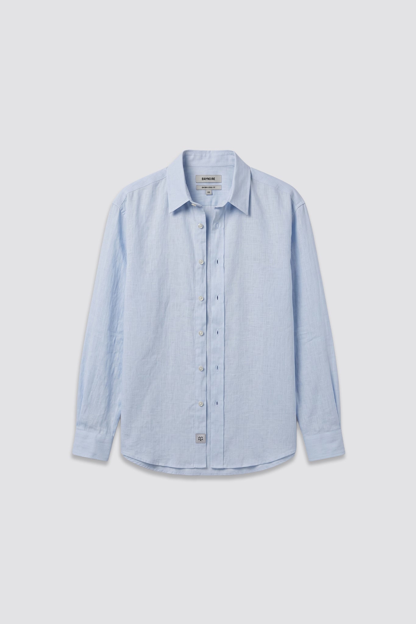 03C Oversized Linen Baby Blue Shirt