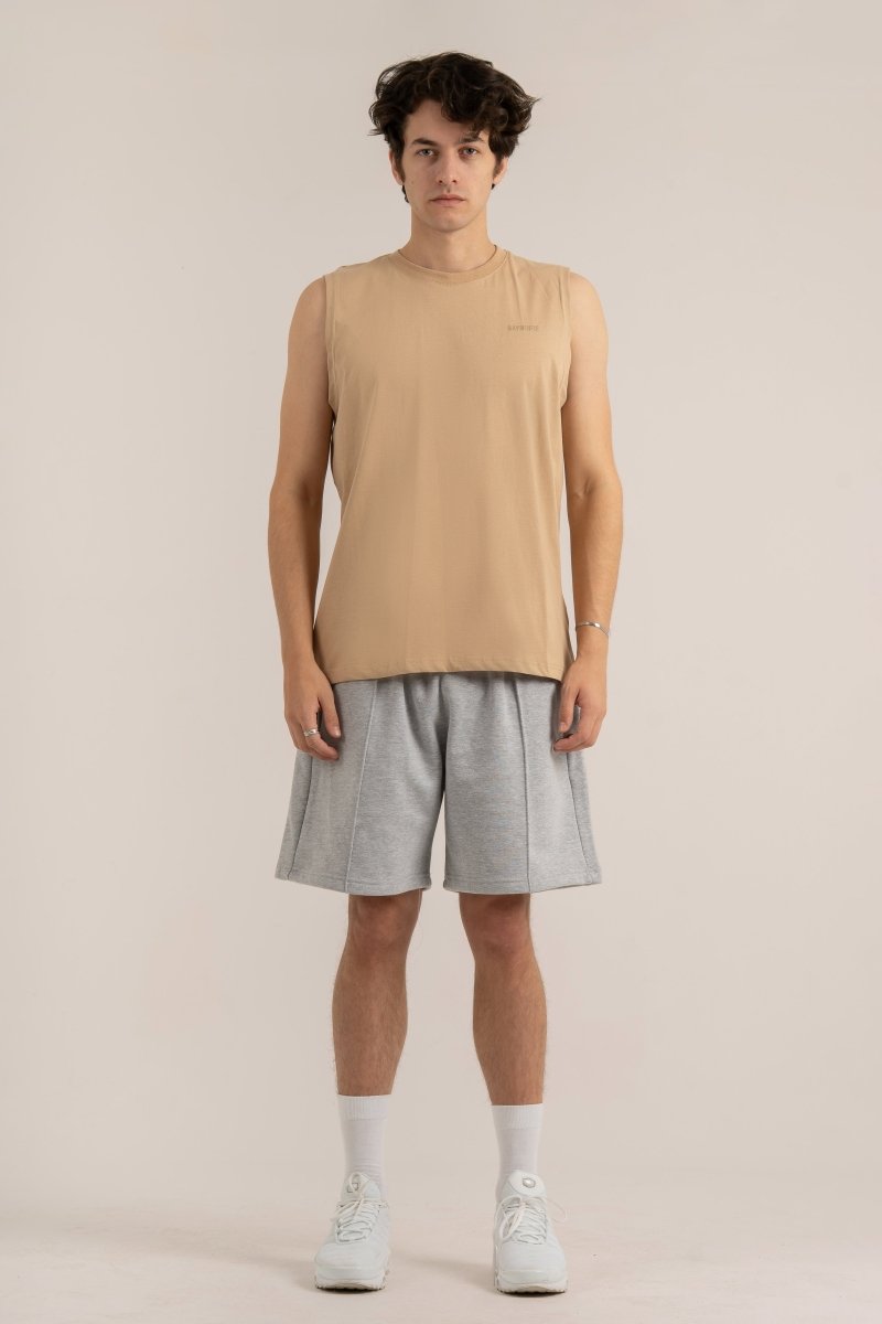 Beige Logo II PL Sleeveless T-shirt - Baynoire