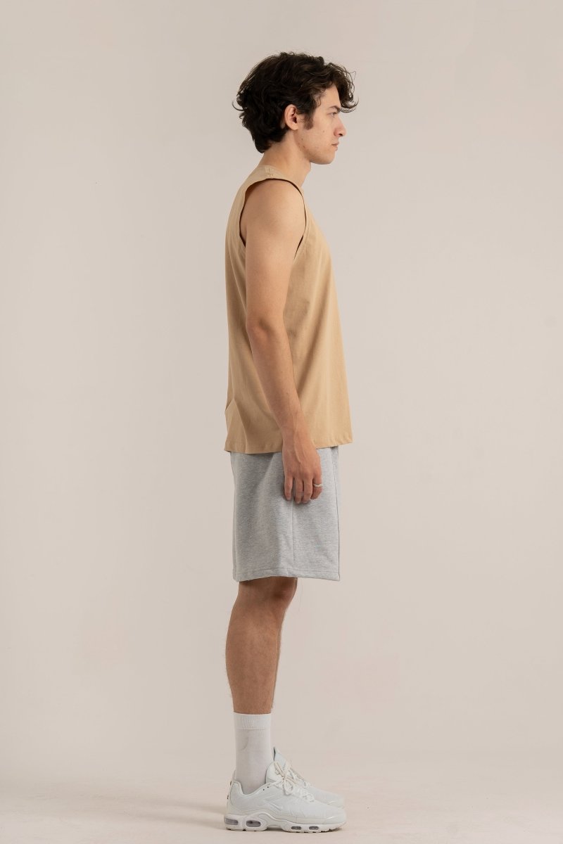 Beige Logo II PL Sleeveless T-shirt - Baynoire
