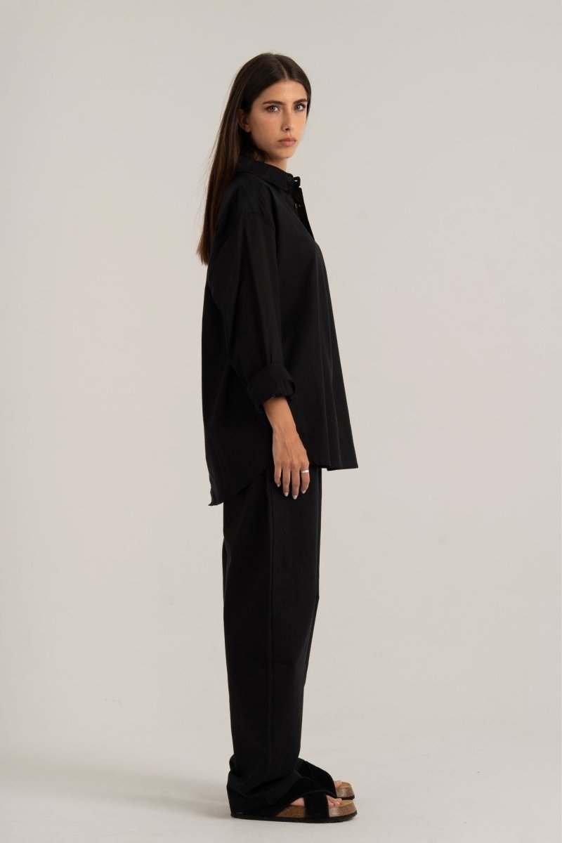 Black C - Linen Shirt - Baynoire