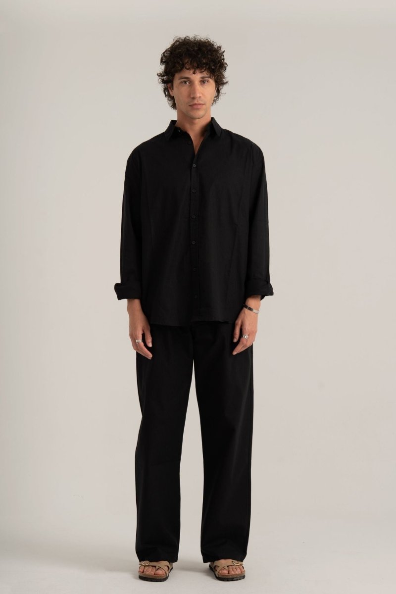 Black C - Linen Shirt - Baynoire