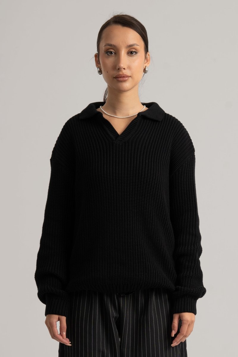 Black Collar II Sweater - Baynoire