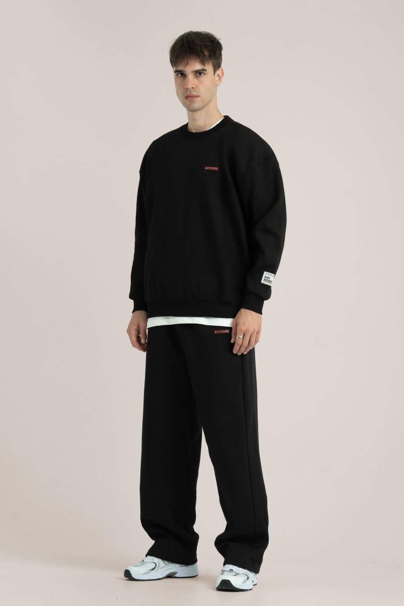 Black Logo II PL Oversized Sweatshirt - Baynoire