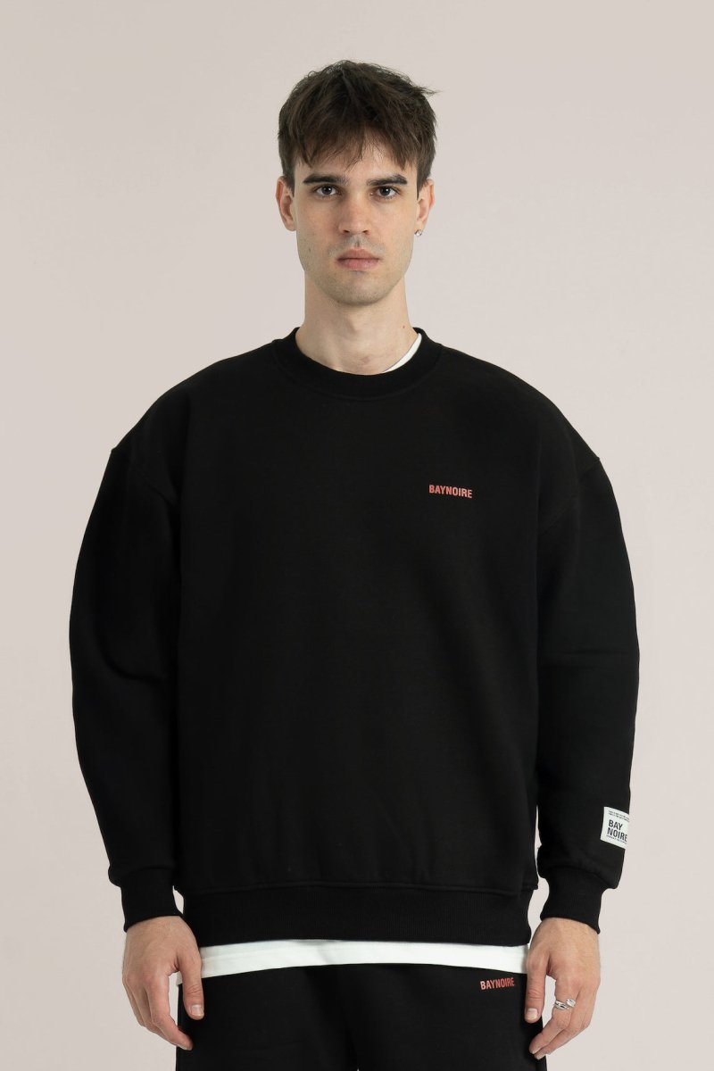 Black Logo II PL Oversized Sweatshirt - Baynoire