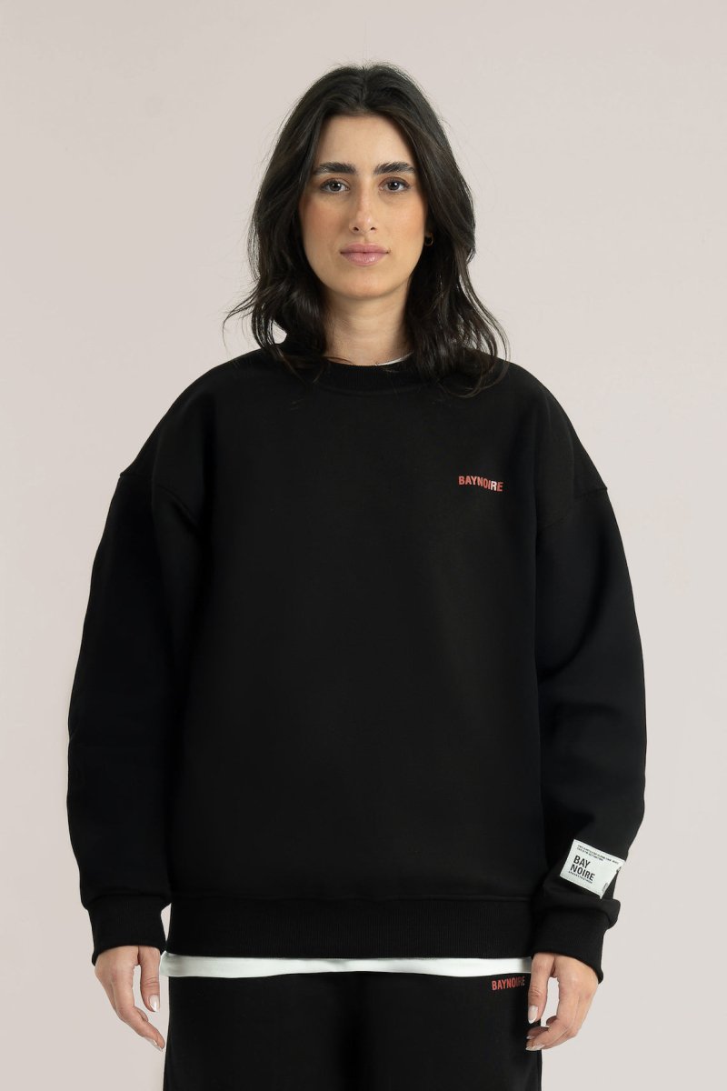 Black Logo II PL Oversized Sweatshirt - Baynoire