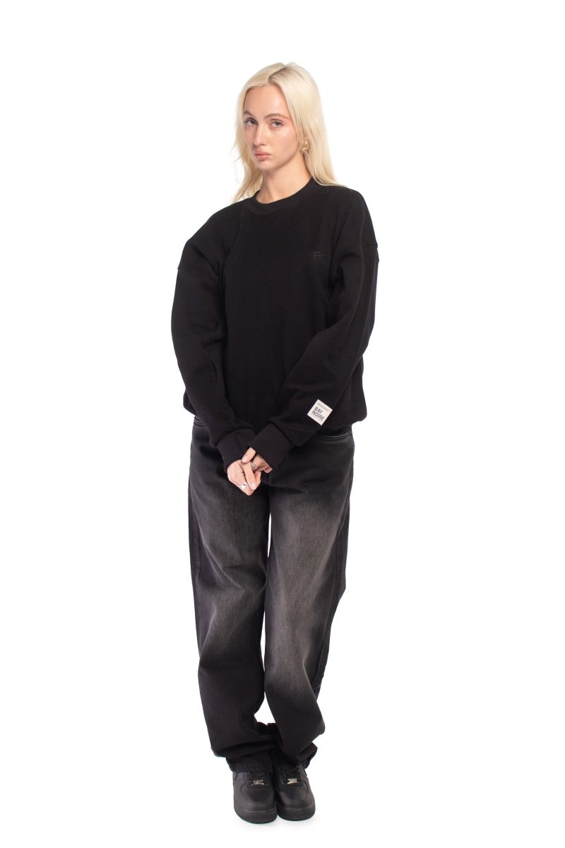 Black Ribbed Sweatshirt - Baynoire