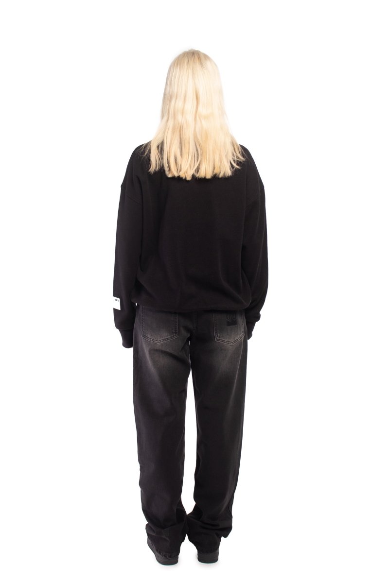 Black Ribbed Sweatshirt - Baynoire