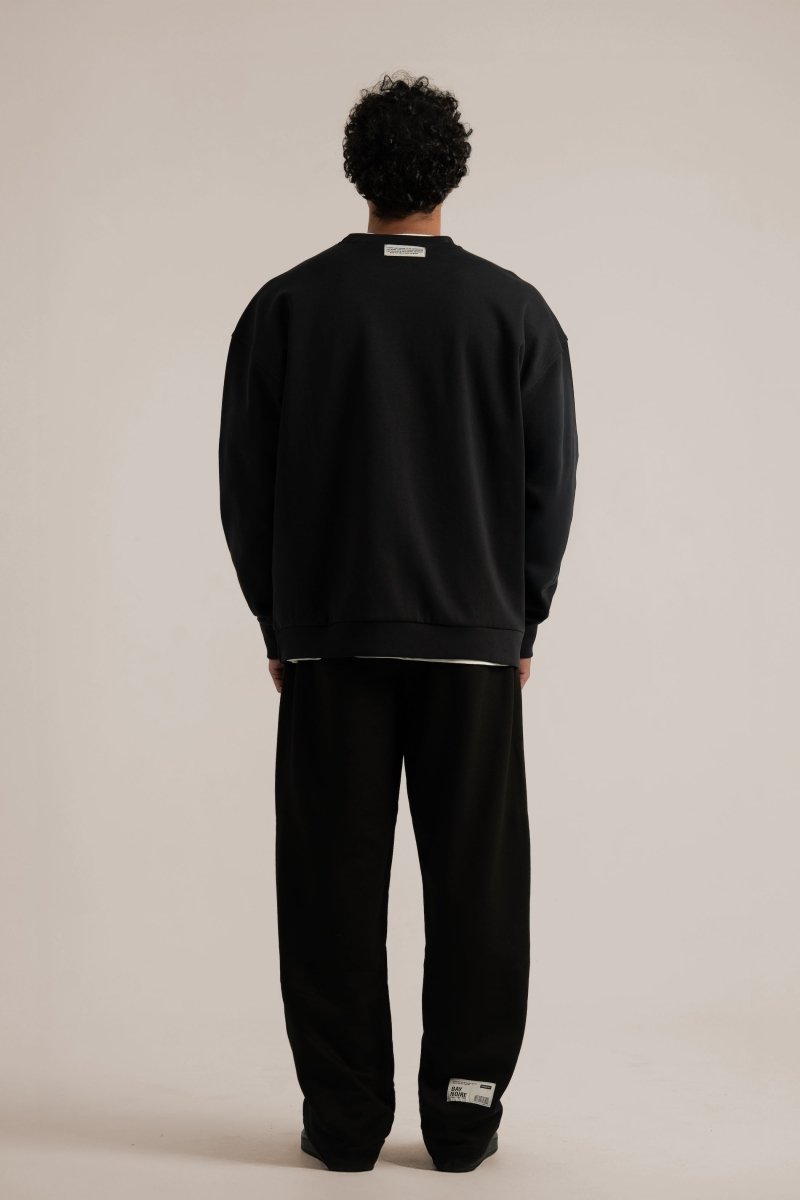 Black Wide Leg Sweatpants V3 - Baynoire