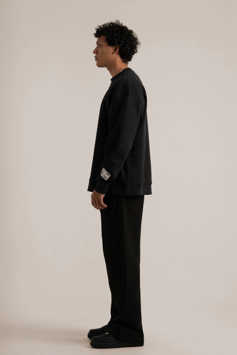 Black Wide Leg Sweatpants V3 - Baynoire