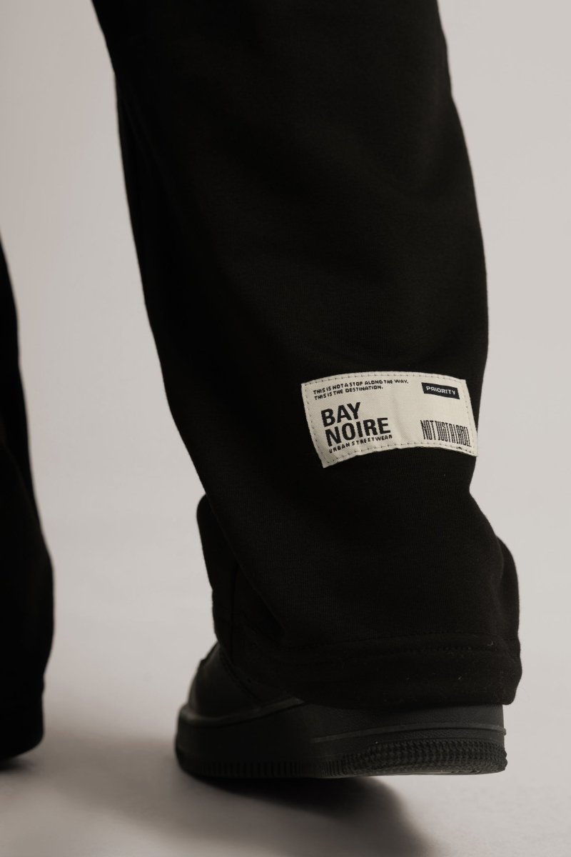 Black Wide Leg Sweatpants V3 - Baynoire