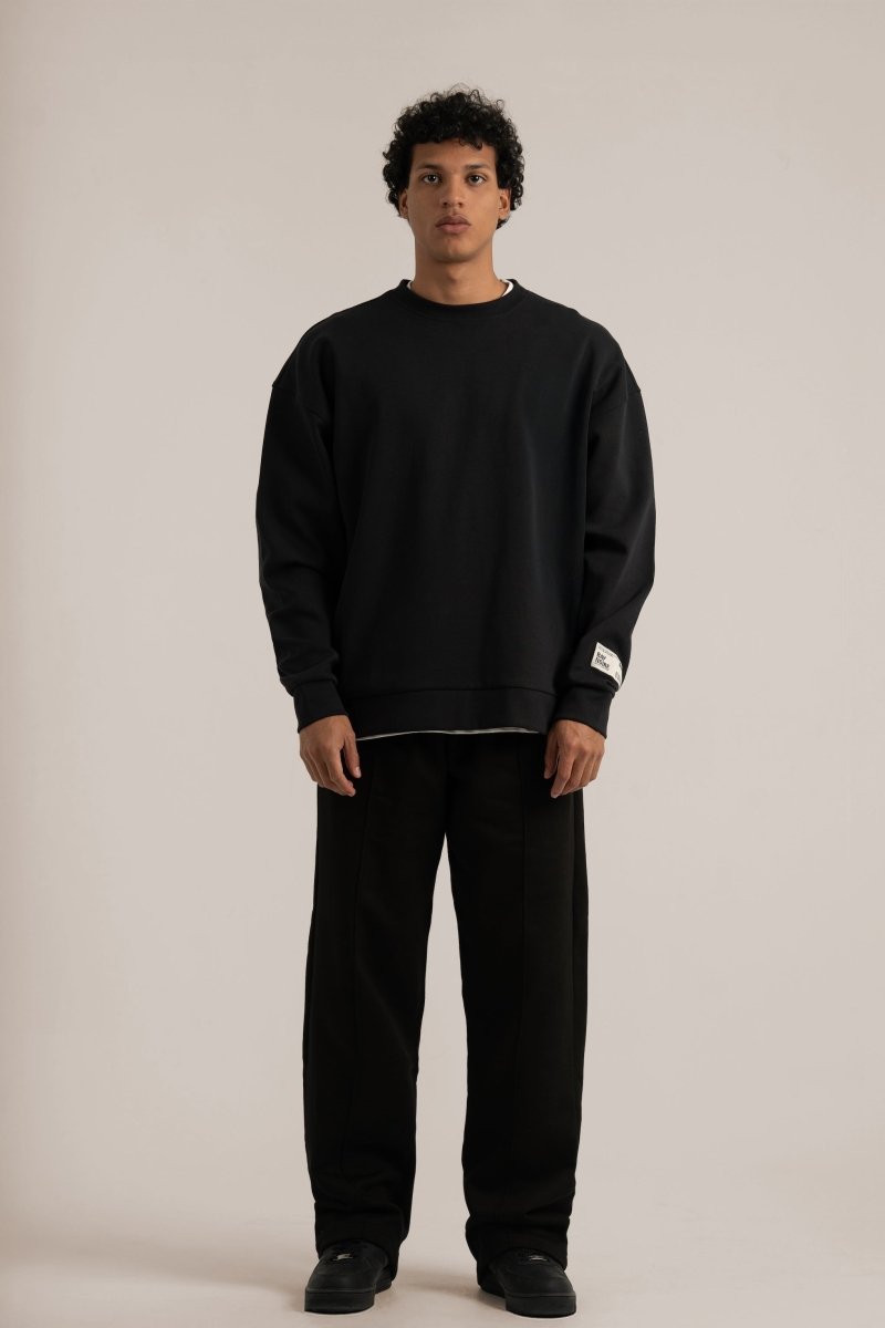 Black Wide Leg Sweatpants V3 - Baynoire