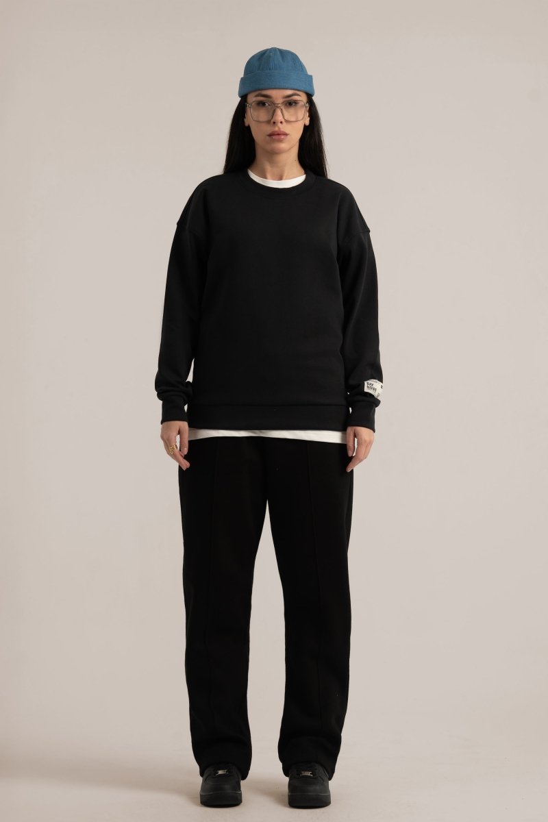Black Wide Leg Sweatpants V3 - Baynoire