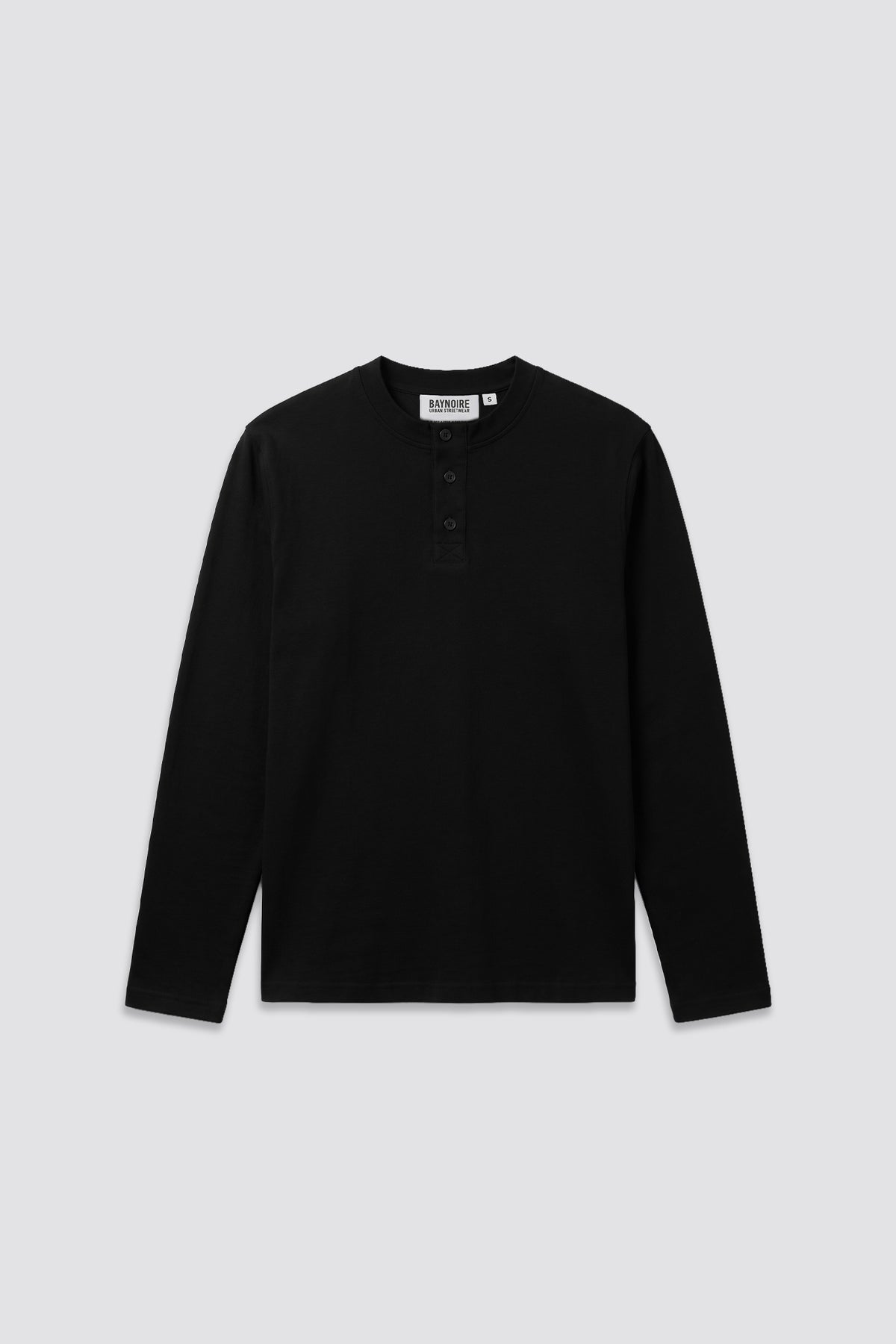 Black Henley Long Sleeve Shirt