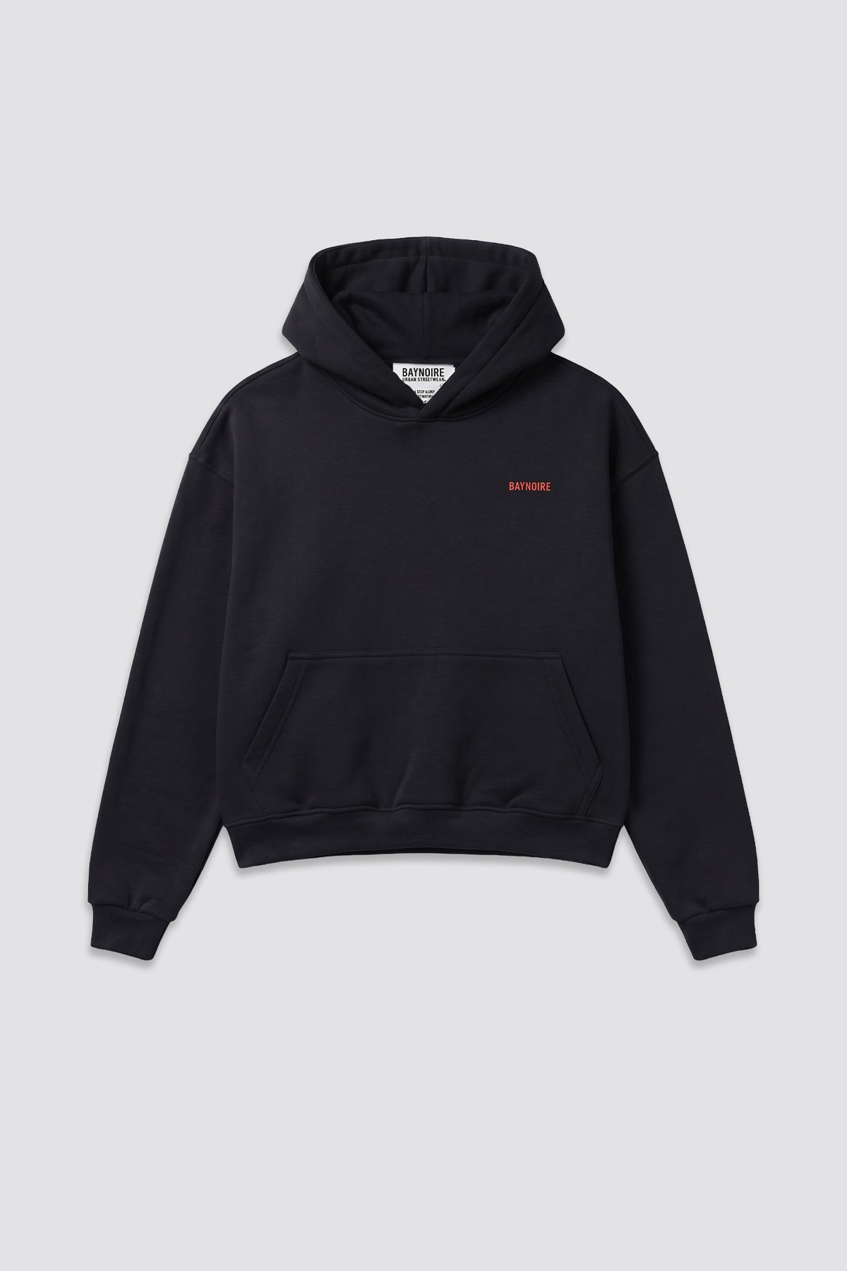 02P Oversized Black Hoodie
