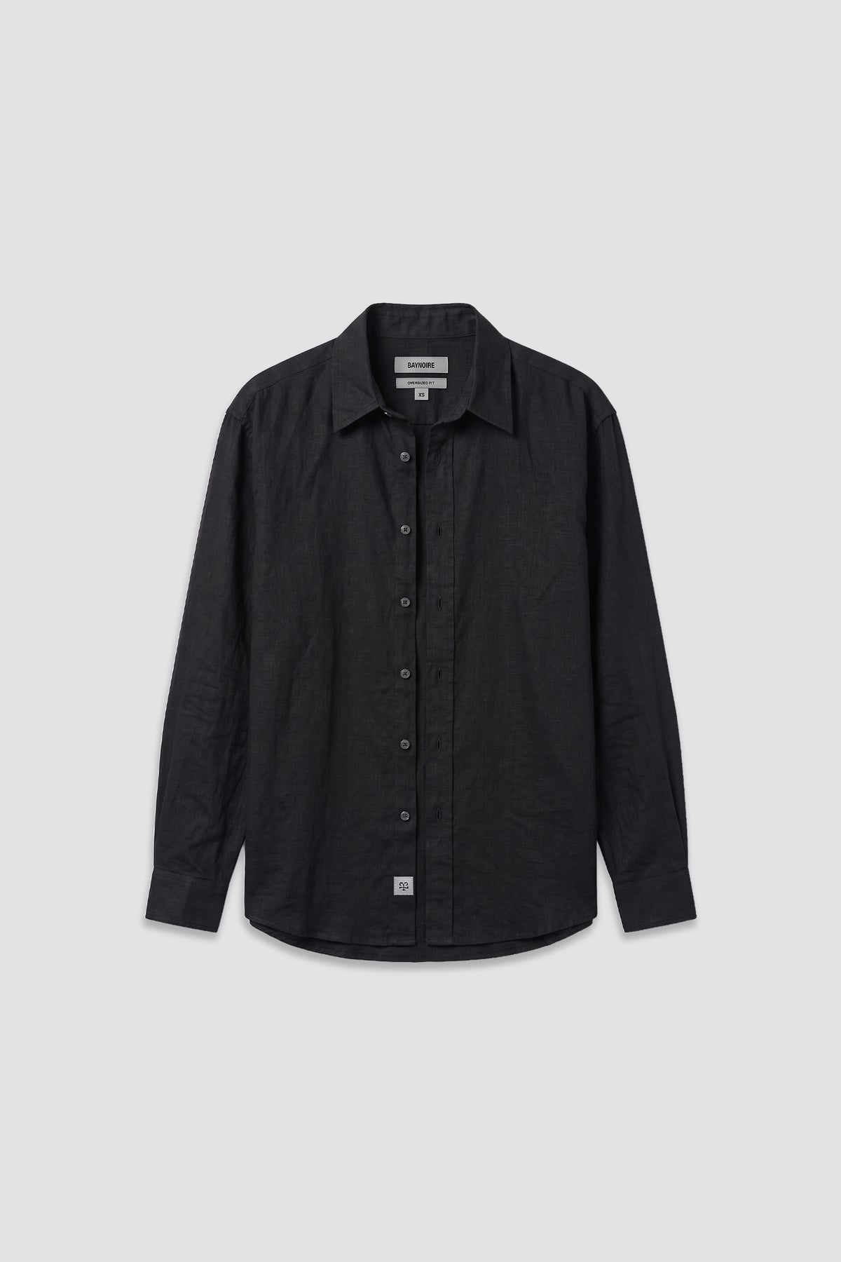03C Oversized Linen Black Shirt