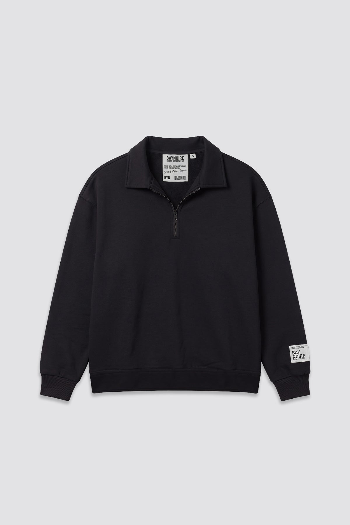 Black Polo Q-Zipper Sweatshirt