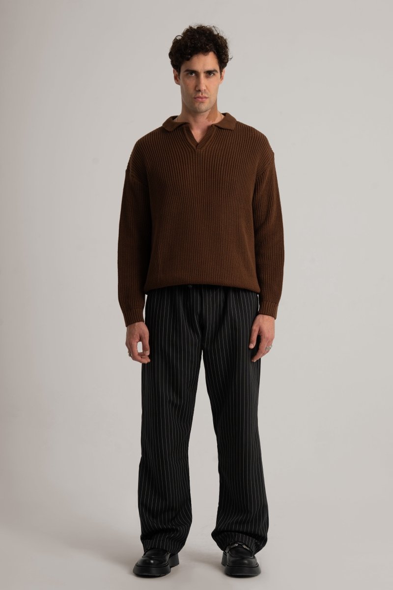 Brown Collar II Sweater - Baynoire