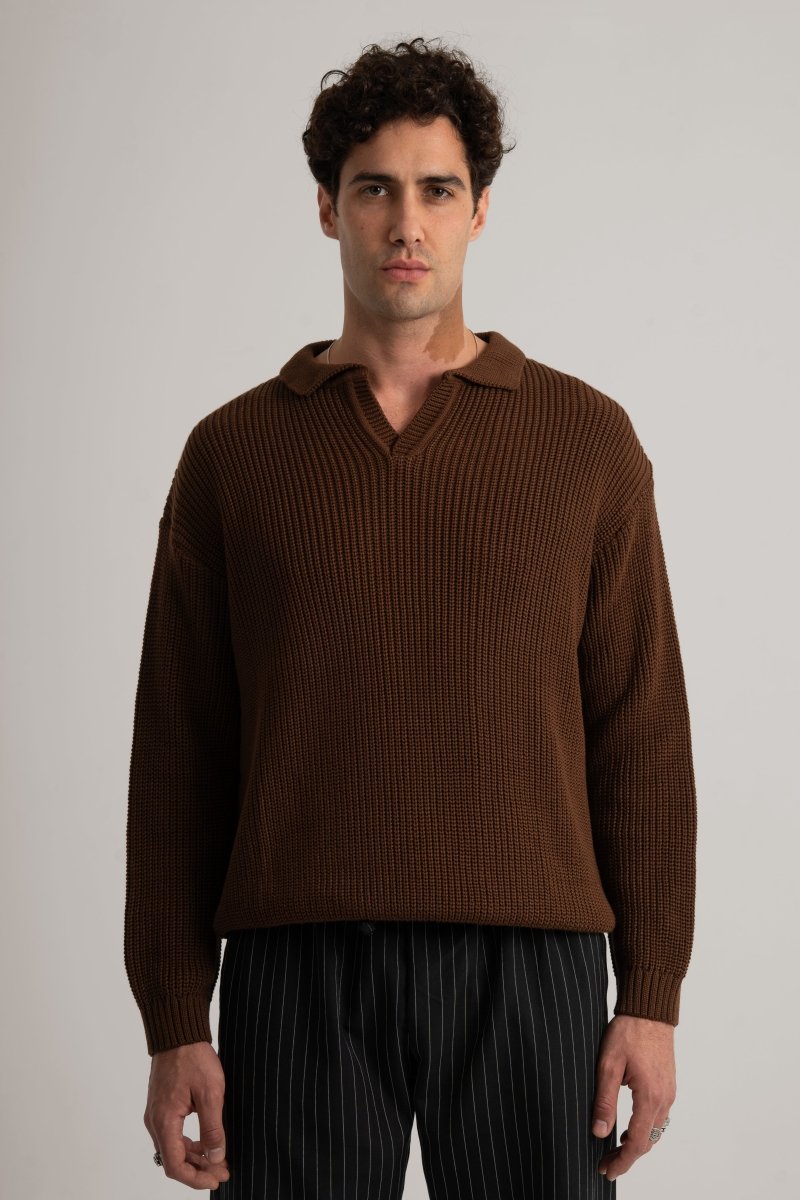 Brown Collar II Sweater - Baynoire