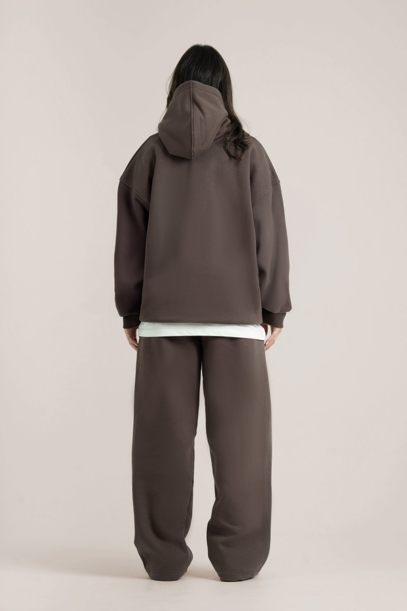 Brown Logo II PL Oversized Hoodie - Baynoire