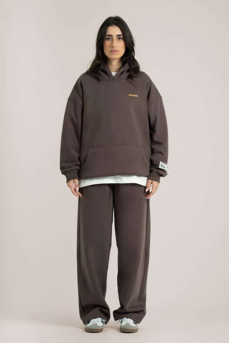Brown Logo II PL Oversized Hoodie - Baynoire