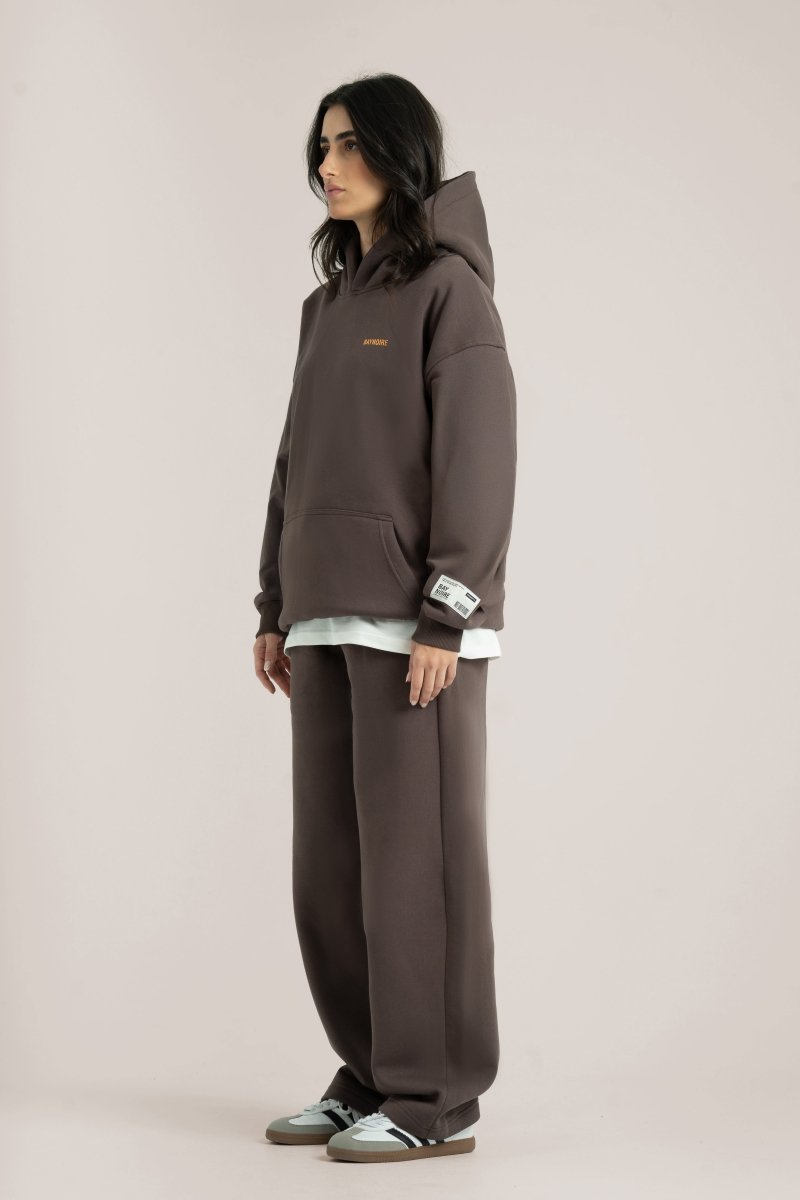 Brown Logo II PL Oversized Hoodie - Baynoire