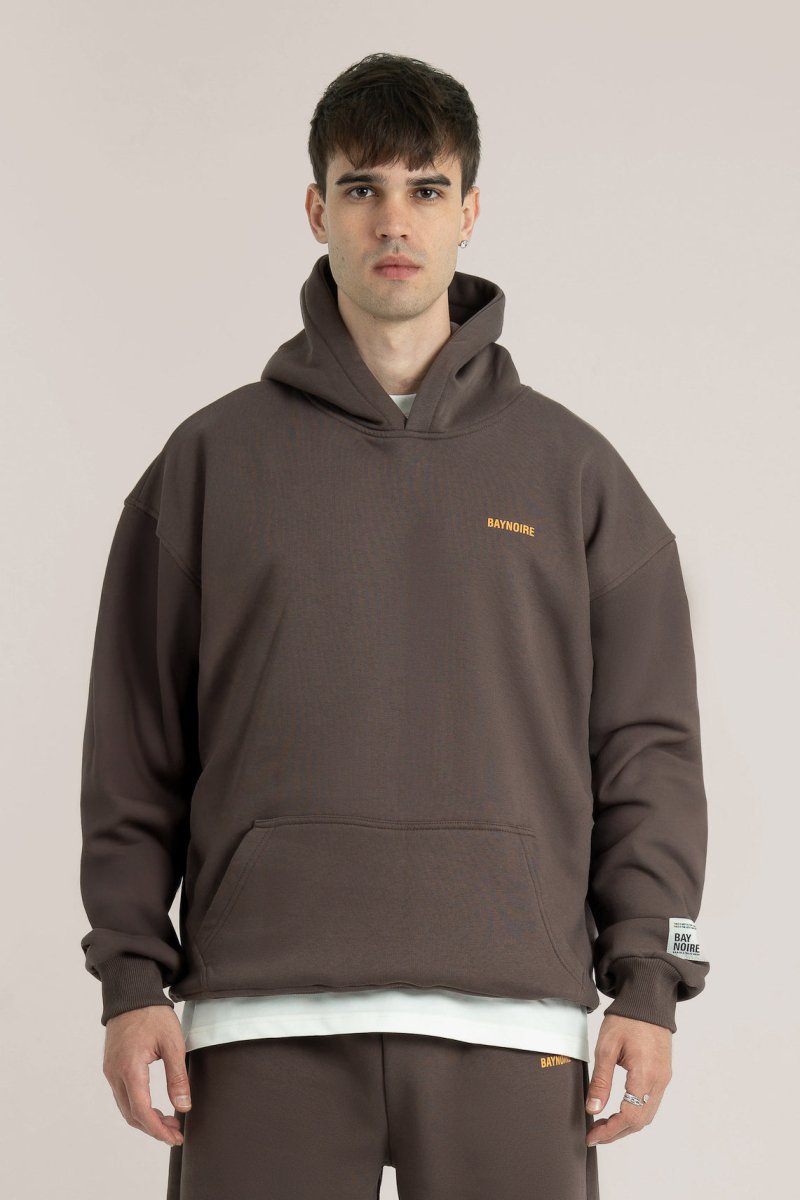Brown Logo II PL Oversized Hoodie - Baynoire