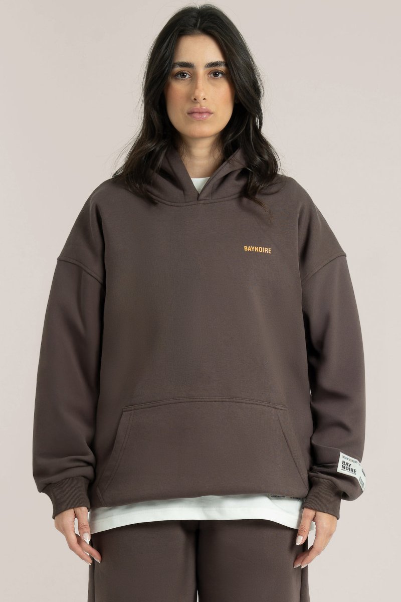 Brown Logo II PL Oversized Hoodie - Baynoire